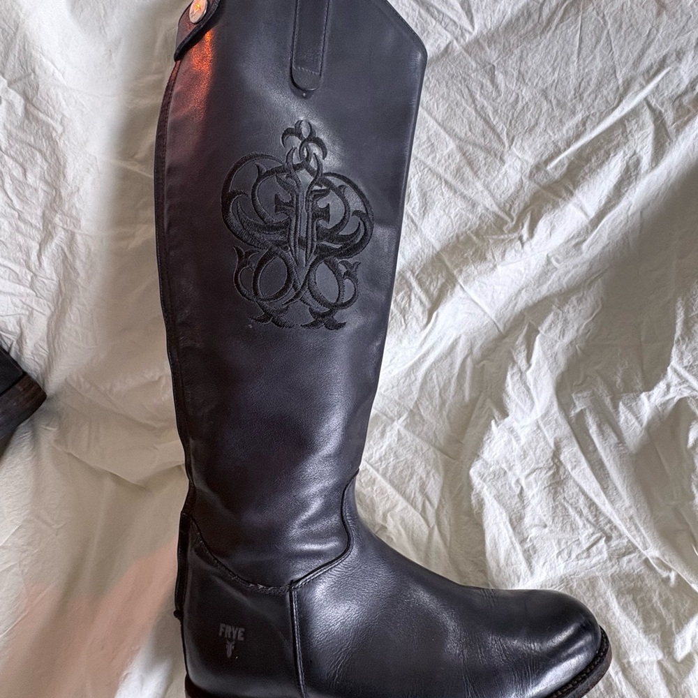 Frye Black Leather Riding Boots - Picture 2 of 8